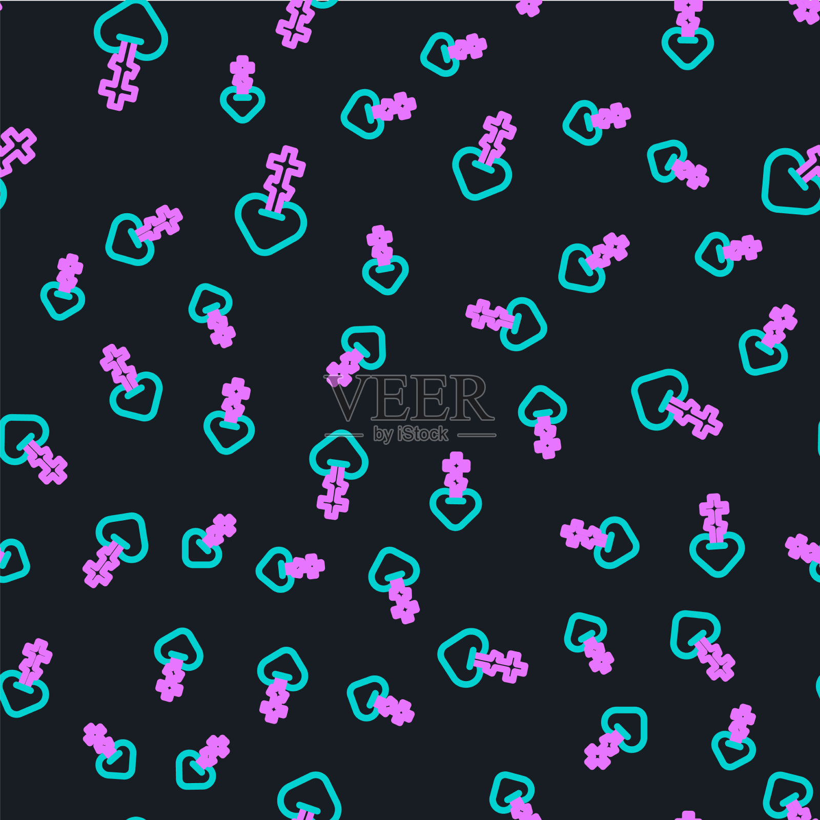 线宗教十字架在心中的图标插画图片素材