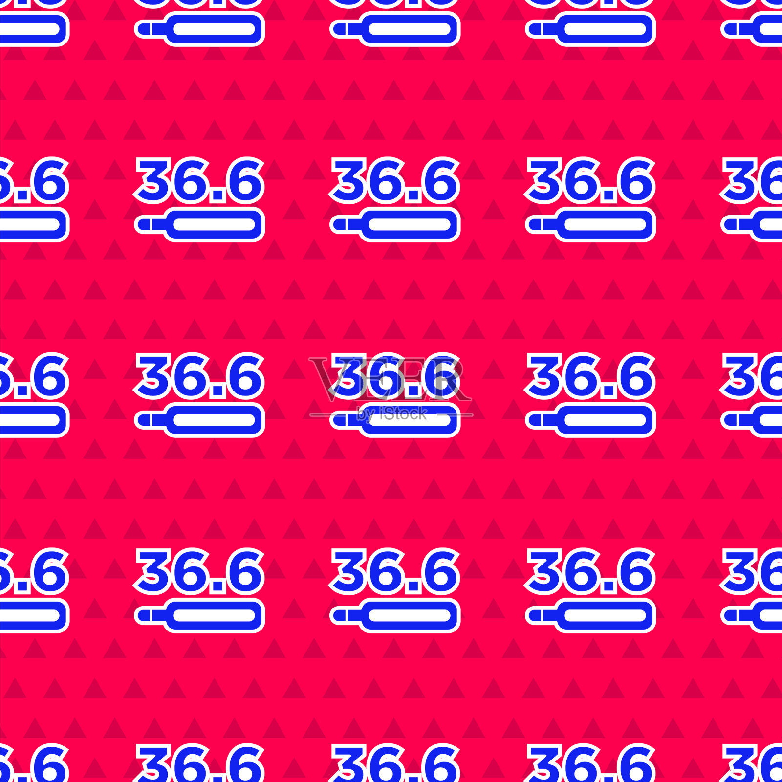 蓝色医用温度计显示正常插画图片素材