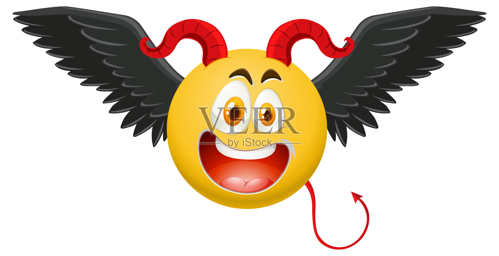 魔鬼表情和面部表情设计元素图片