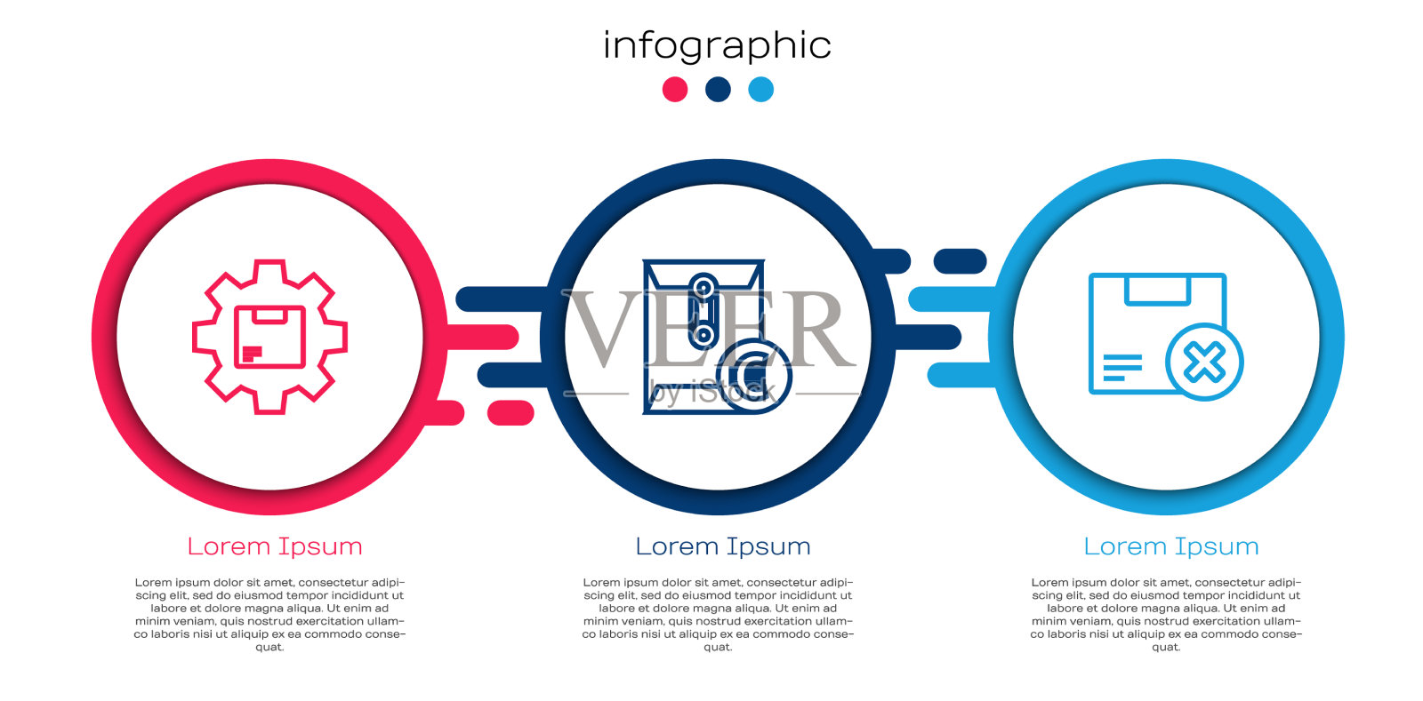 设置线齿轮与包装盒信封图标素材