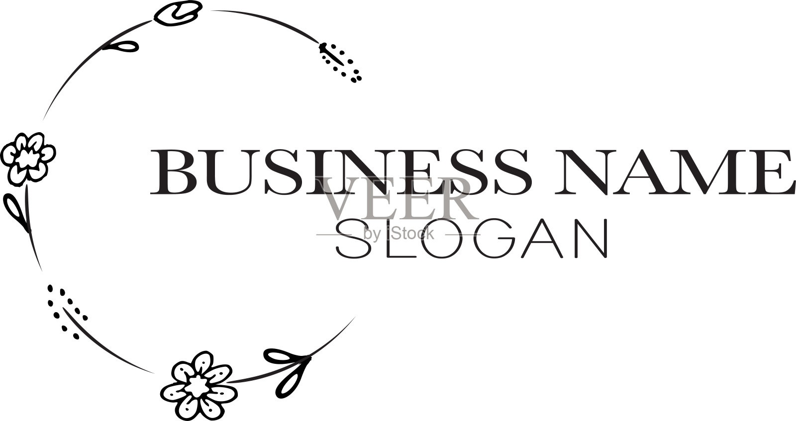 向量黑色和白色的标志边界标志图标背景花自然花园插画图片素材