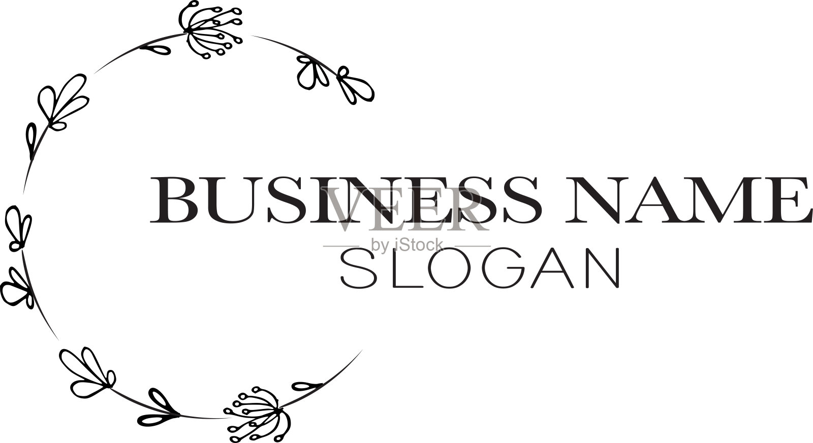 向量黑色和白色的标志边界标志图标背景花自然花园插画图片素材