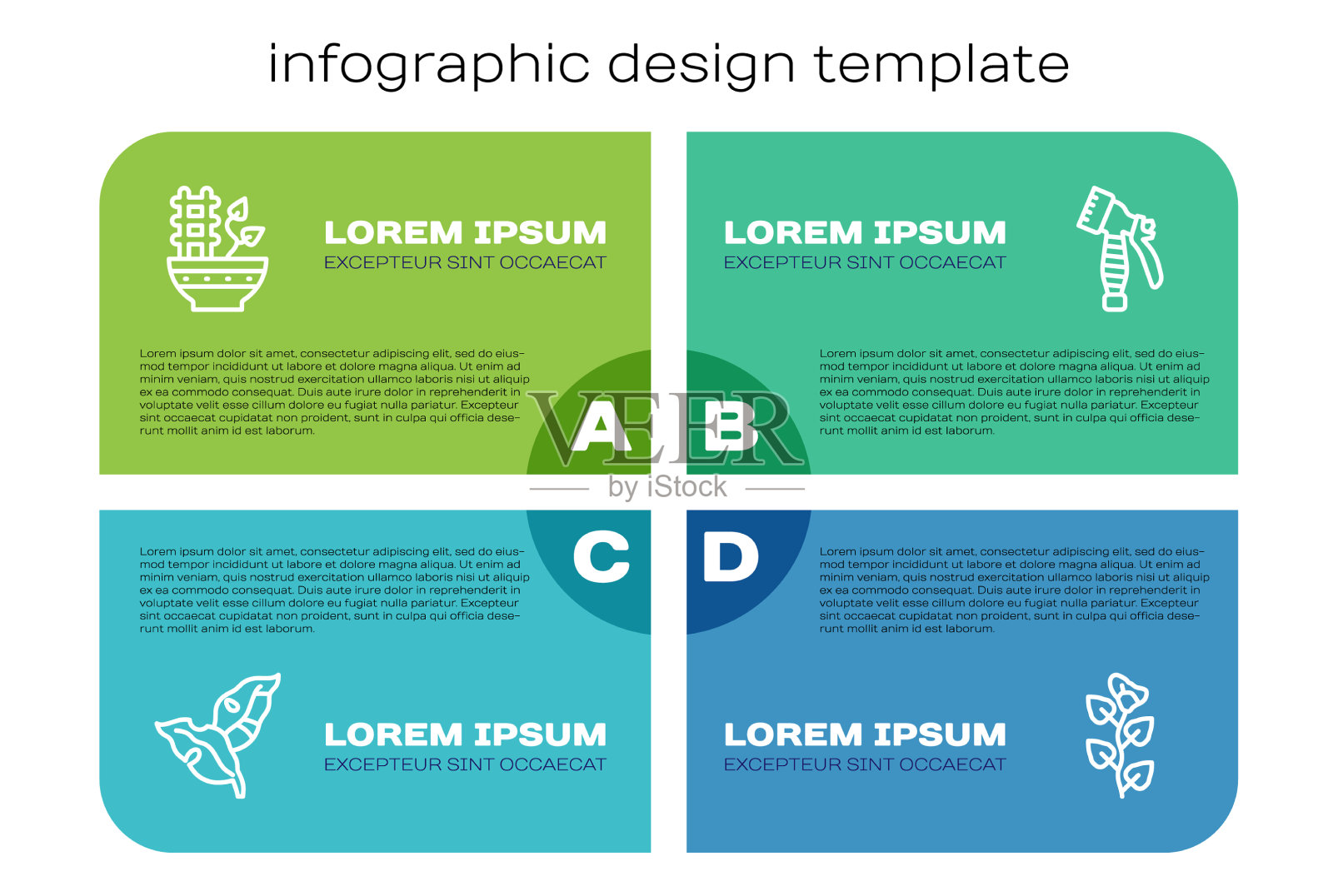 设线热带叶植物于盆常青藤枝插画图片素材
