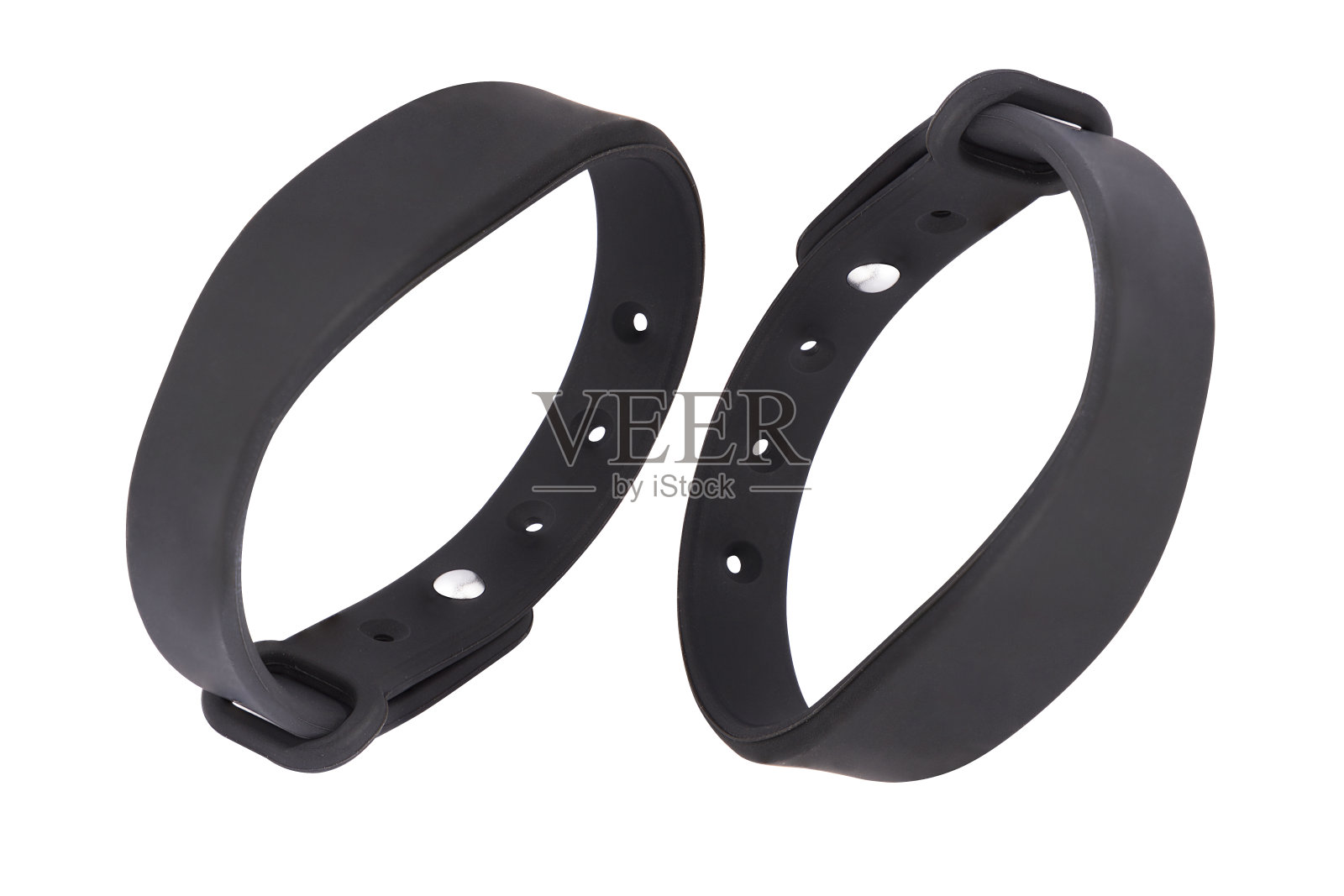 白色背景上的非接触式支付智能手环照片摄影图片