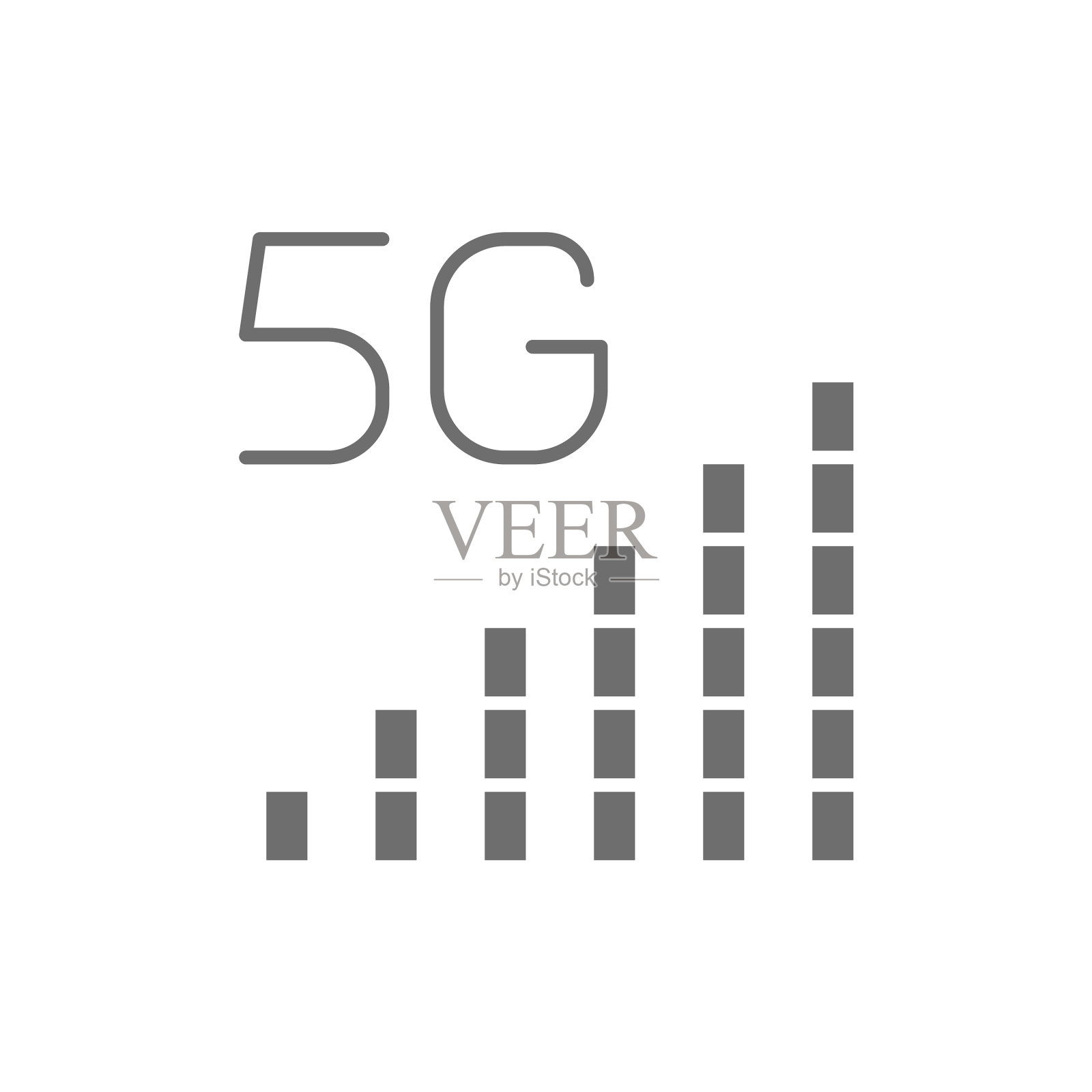 5g网络信号条灰色图标插画图片素材