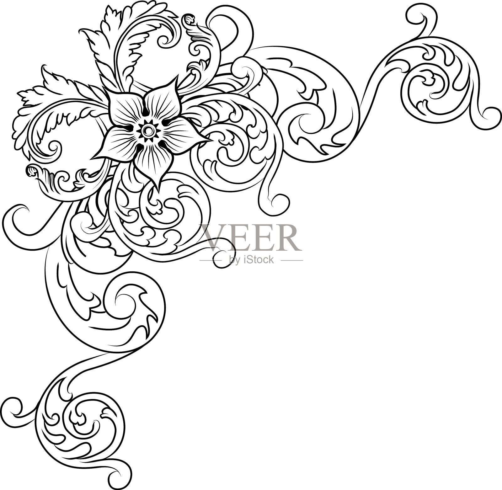 装饰手绘经典复古装饰插画图片素材