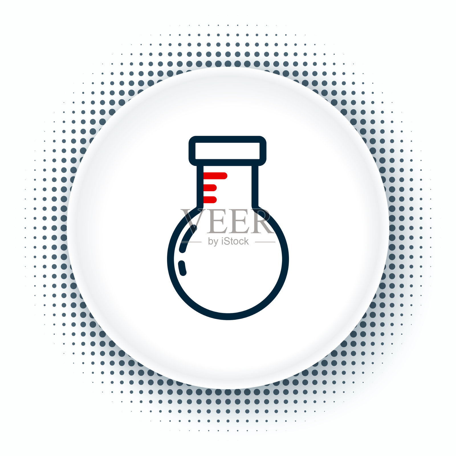 线试管和烧瓶化学实验室试验图标素材