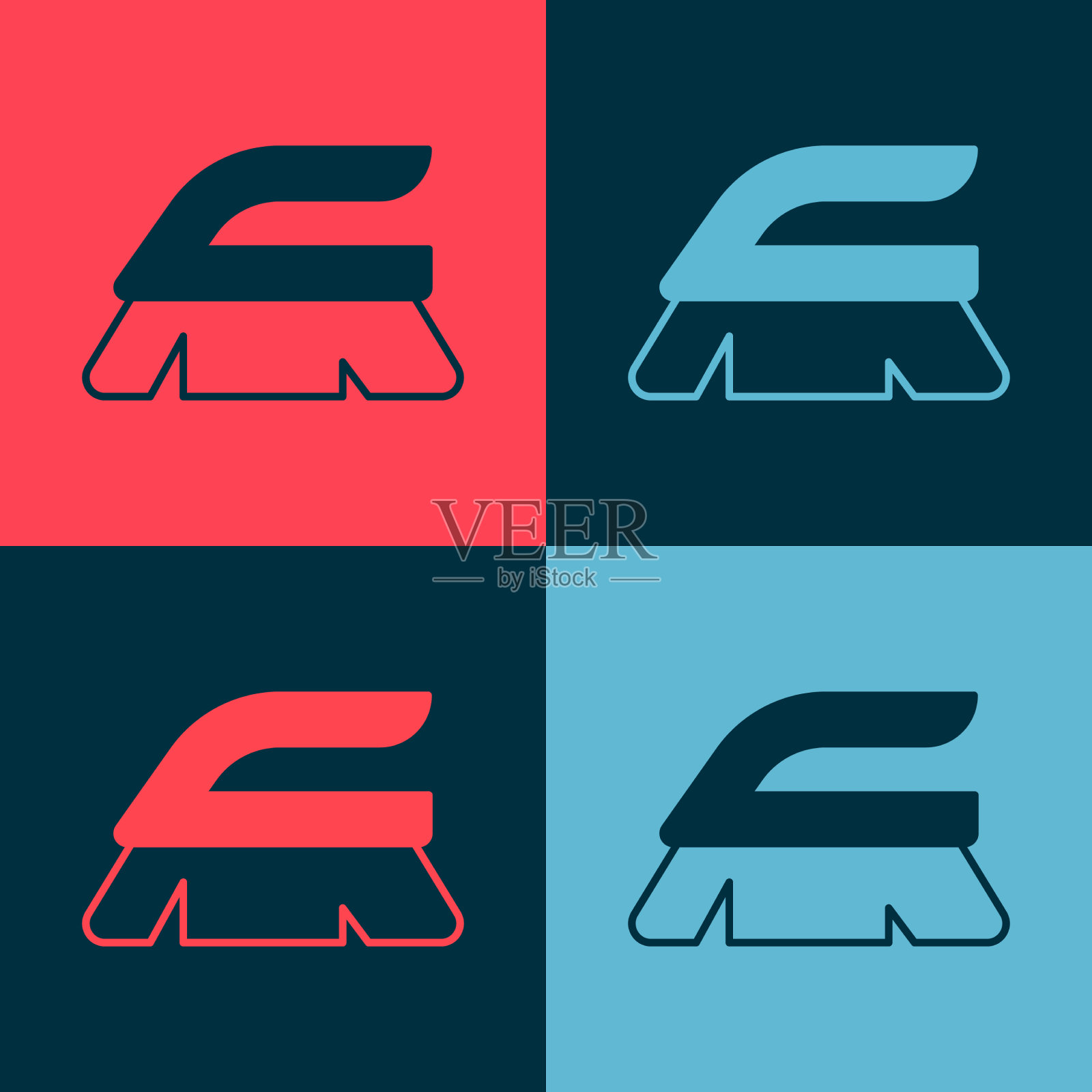 波普艺术刷清洗图标隔离的颜色插画图片素材