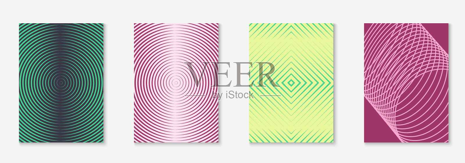 用线条设计杂志封面为模板插画图片素材