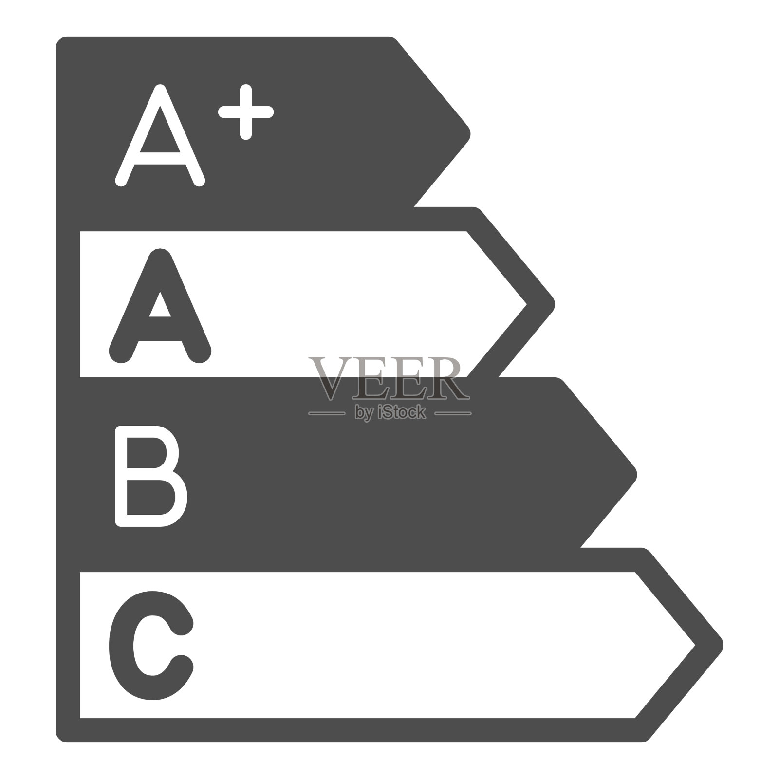 能源效率带固态图标显示器和图标素材