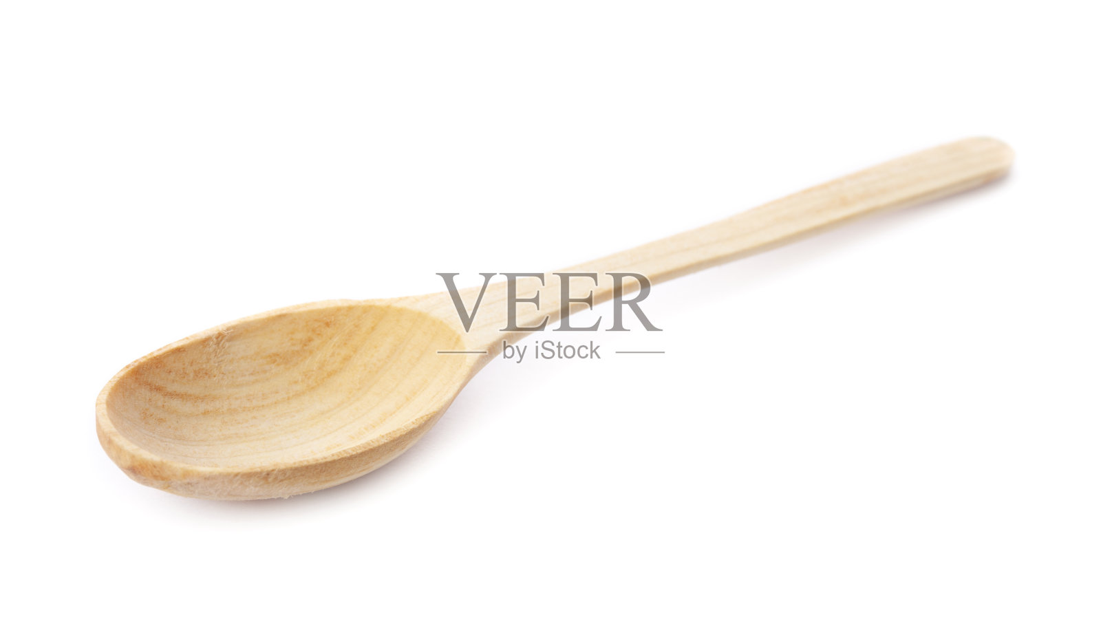 空木勺孤立在白色背景。自然的厨具照片摄影图片
