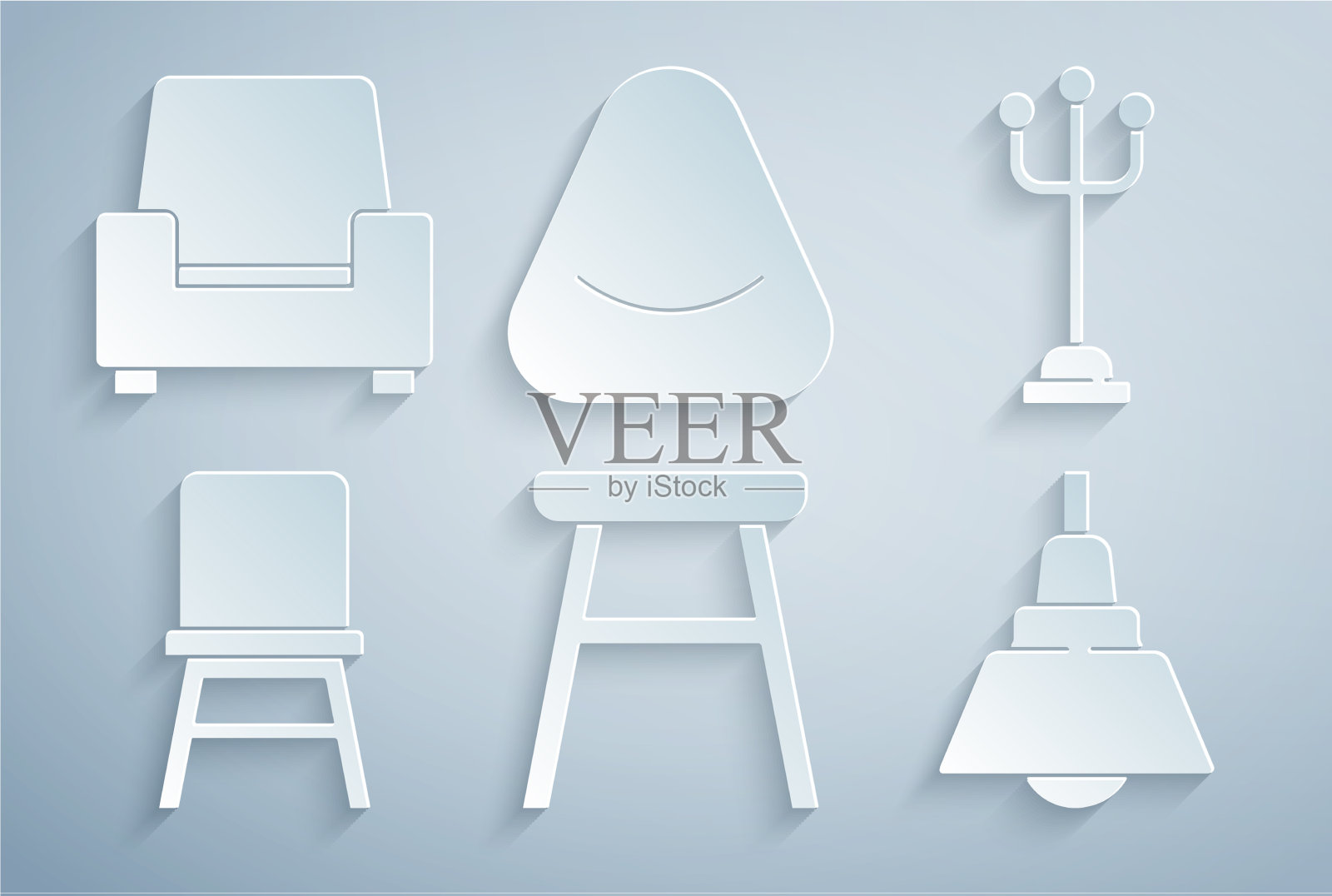 椅子，外套，架子，吊灯，坐垫和图标素材