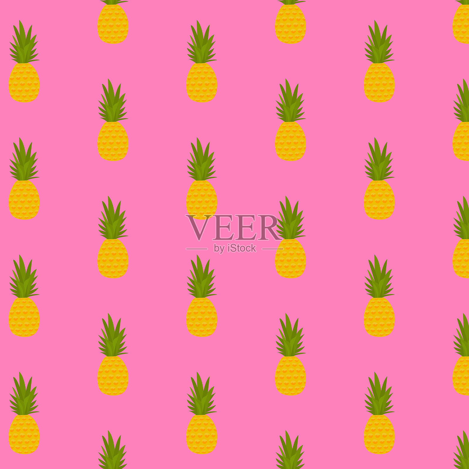 菠萝无缝模式插画图片素材