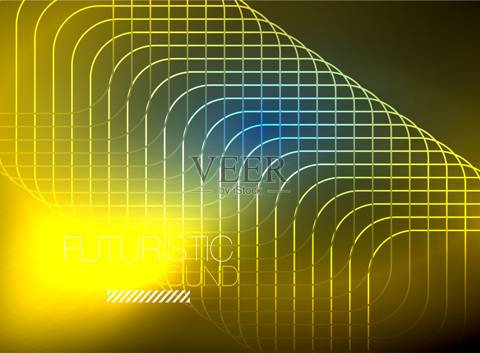 霓虹色方形轮廓线抽象背景插画图片素材