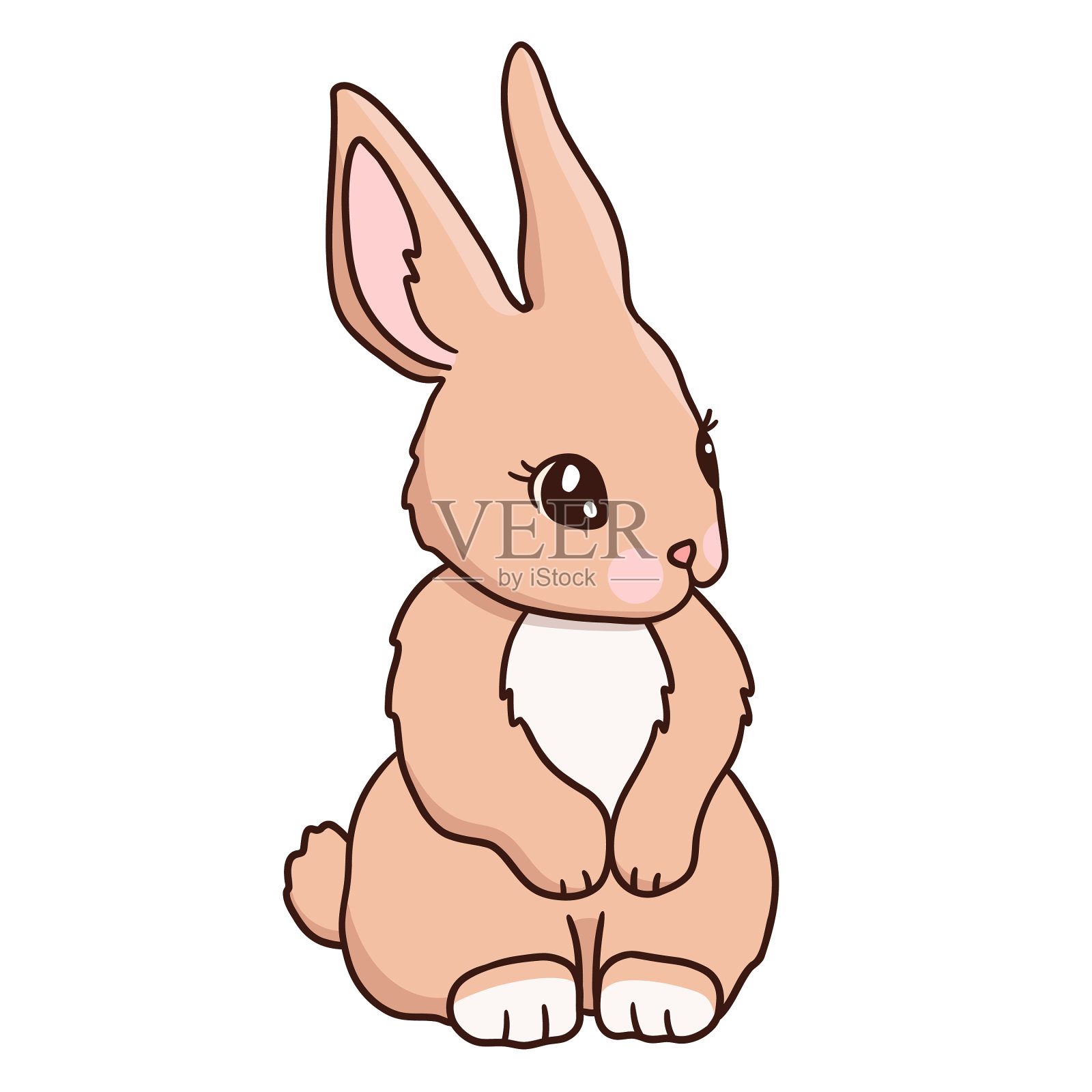 兔子可爱的印花甜甜的设计元素图片