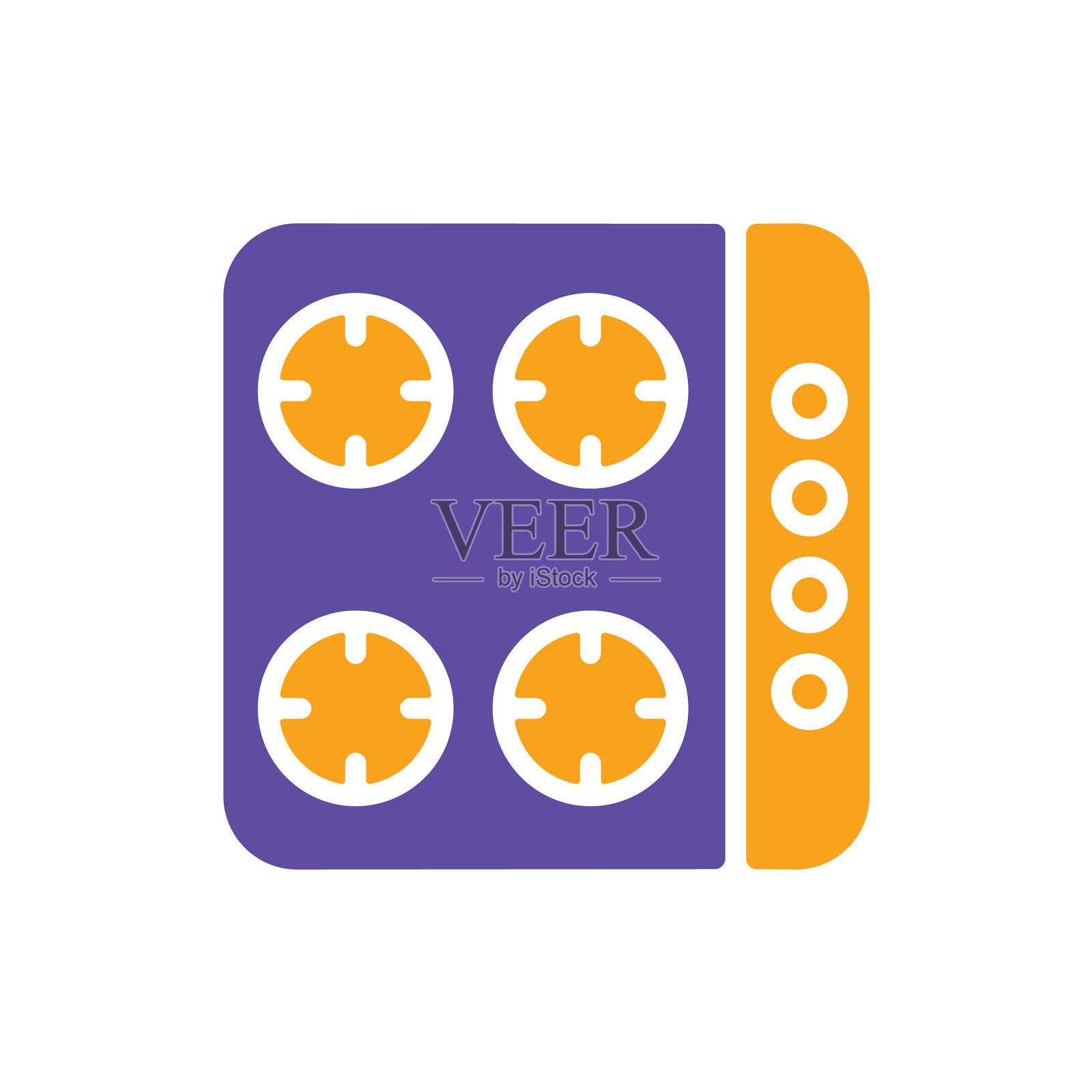 厨顶烹饪面板字形感应炉架图标素材