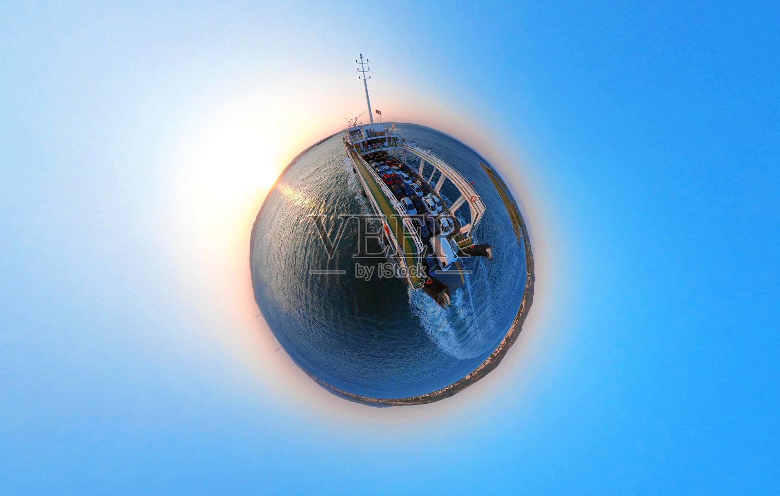 大型渡船载运汽车照片摄影图片