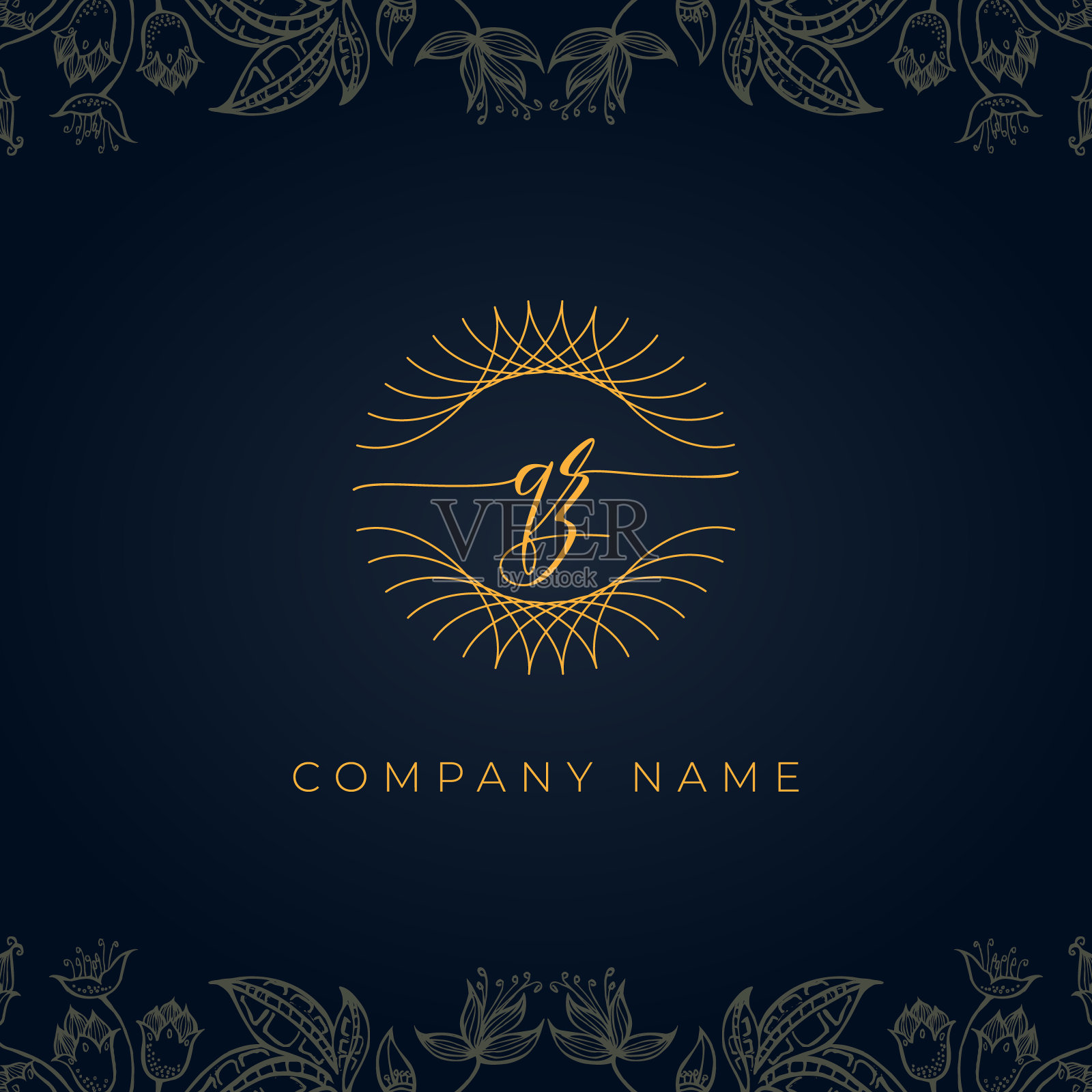 优雅奢华的字母QZ标志。插画图片素材