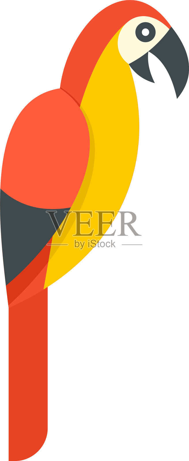 鹦鹉图标平的孤立的设计元素图片