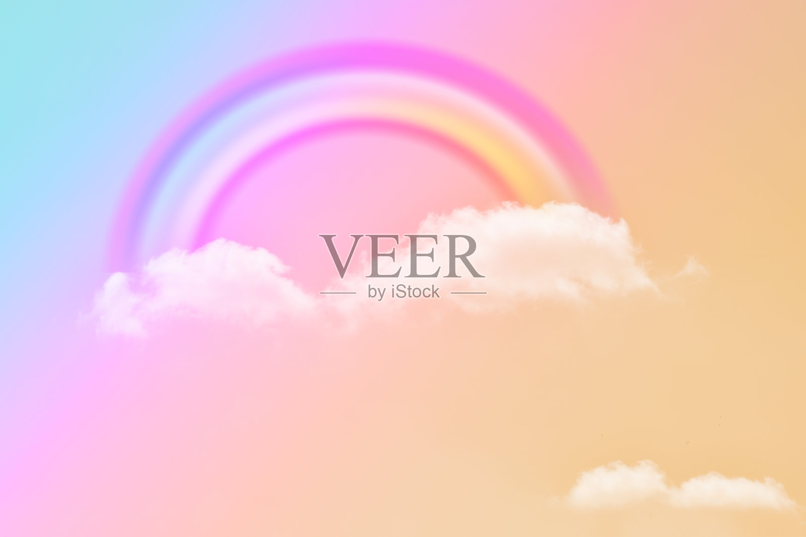 梦幻的神奇景观，天空上的彩虹抽象的彩色背景和墙纸。照片摄影图片