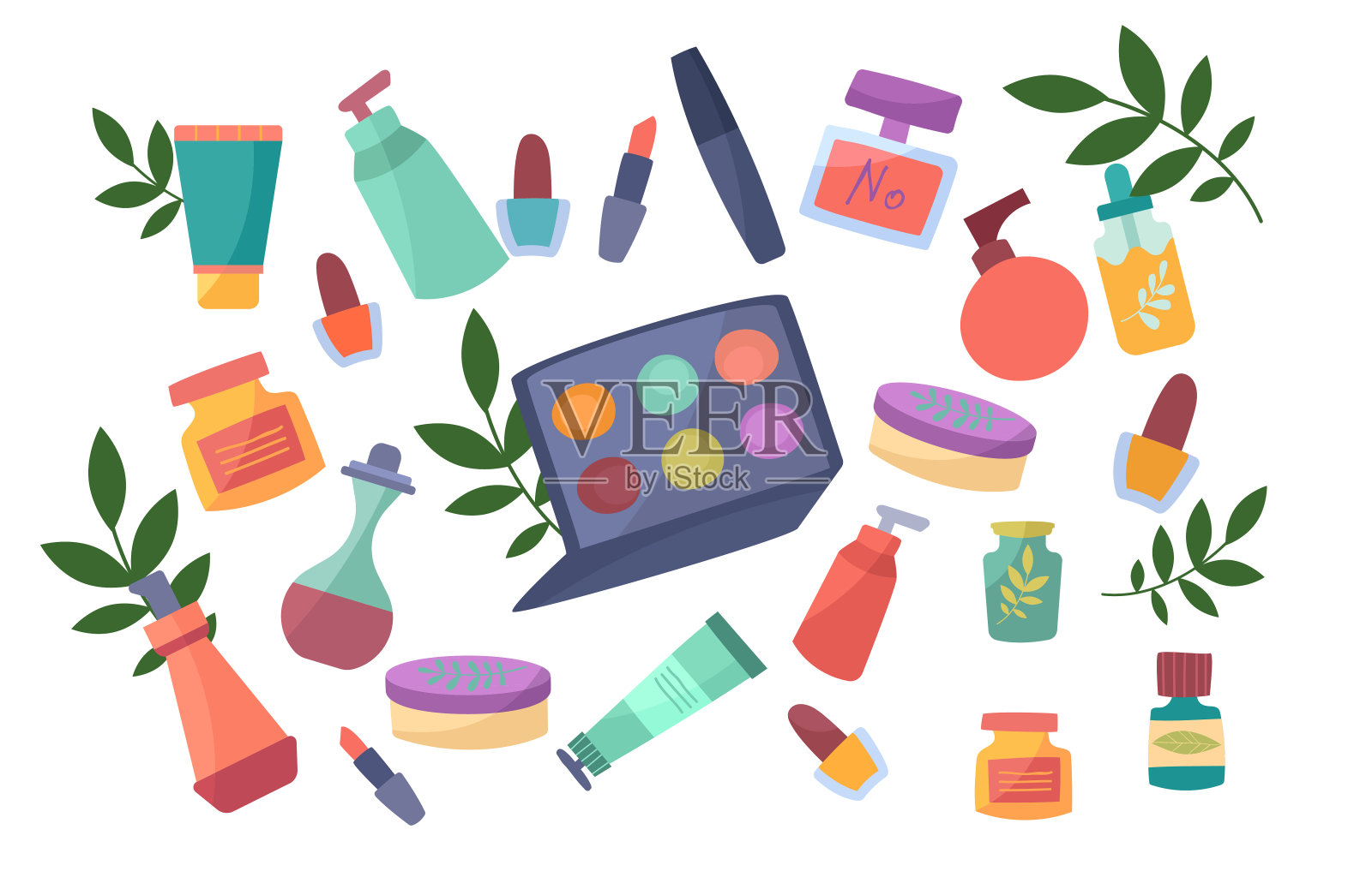 彩瓶套装插画图片素材