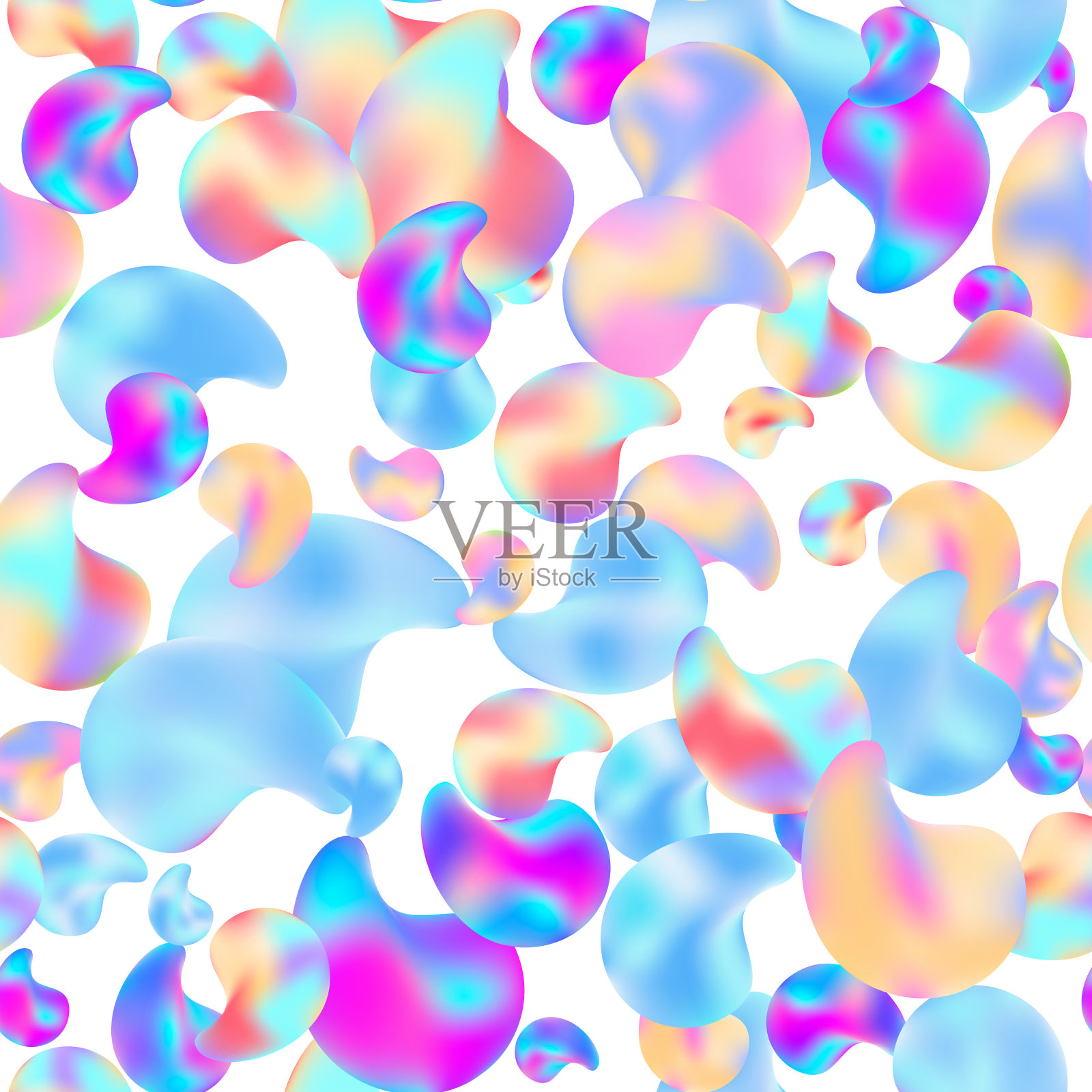 全息液塑无缝图案插画图片素材