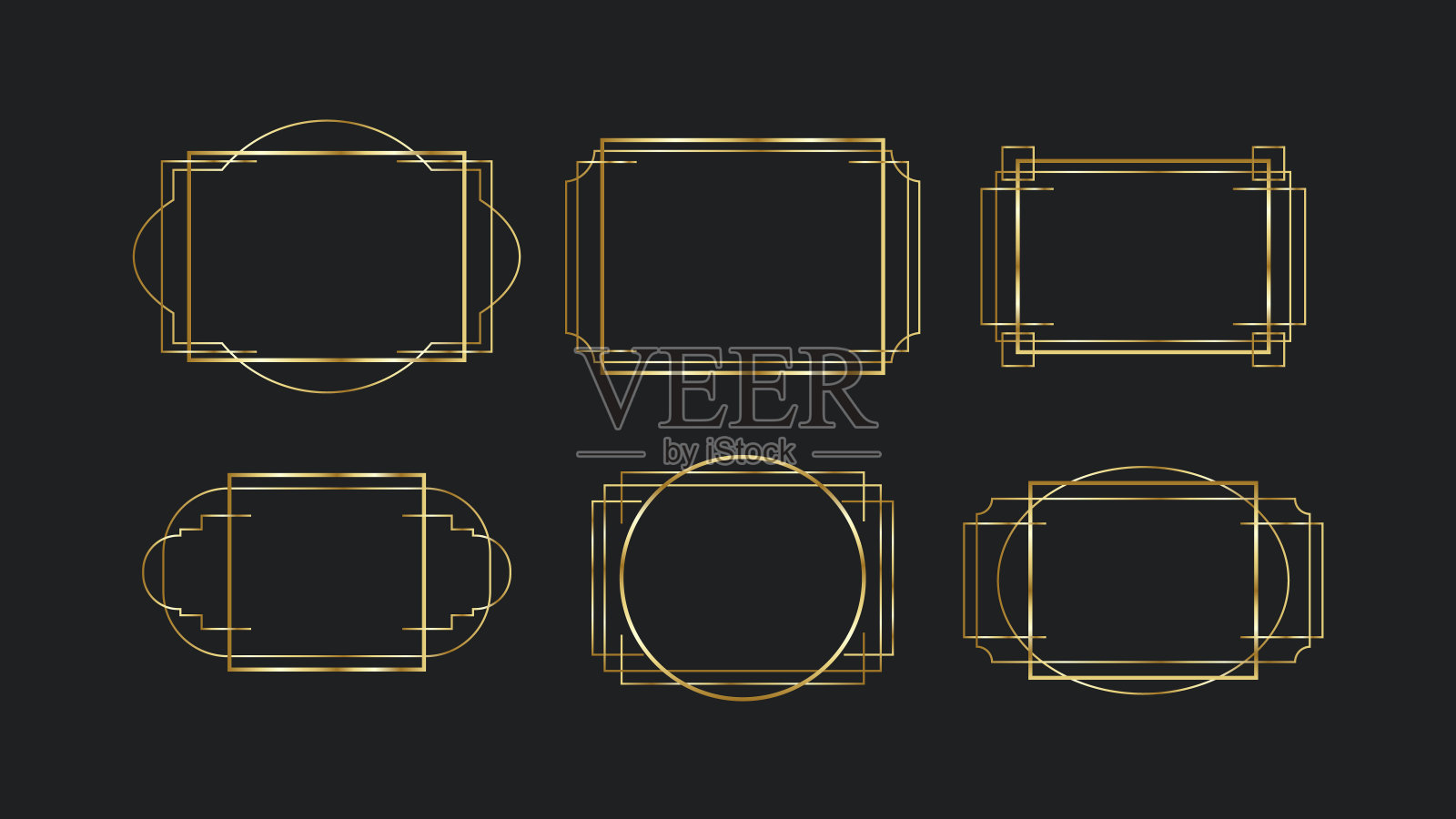 渐变金色豪华框架矢量插图插画图片素材