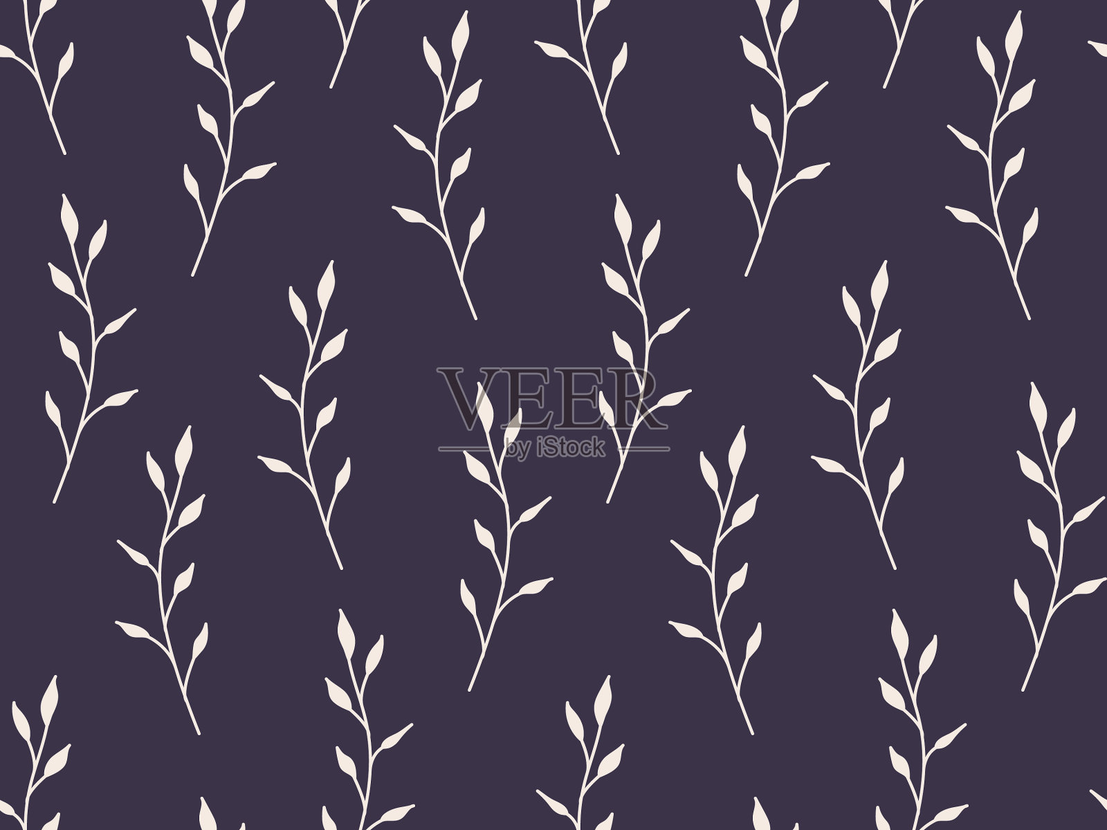 花木无缝重复图案插画图片素材