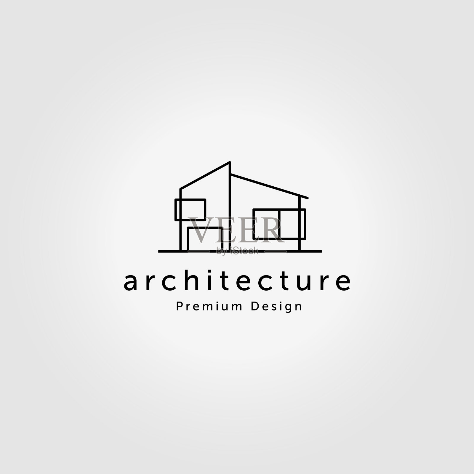 创意极简主义建筑标志线艺术插画图片素材