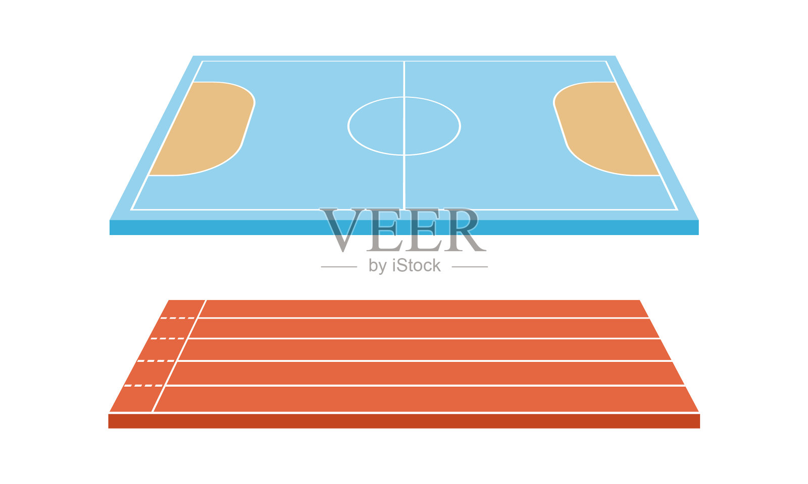 用作户外活动场地的球场或运动场插画图片素材