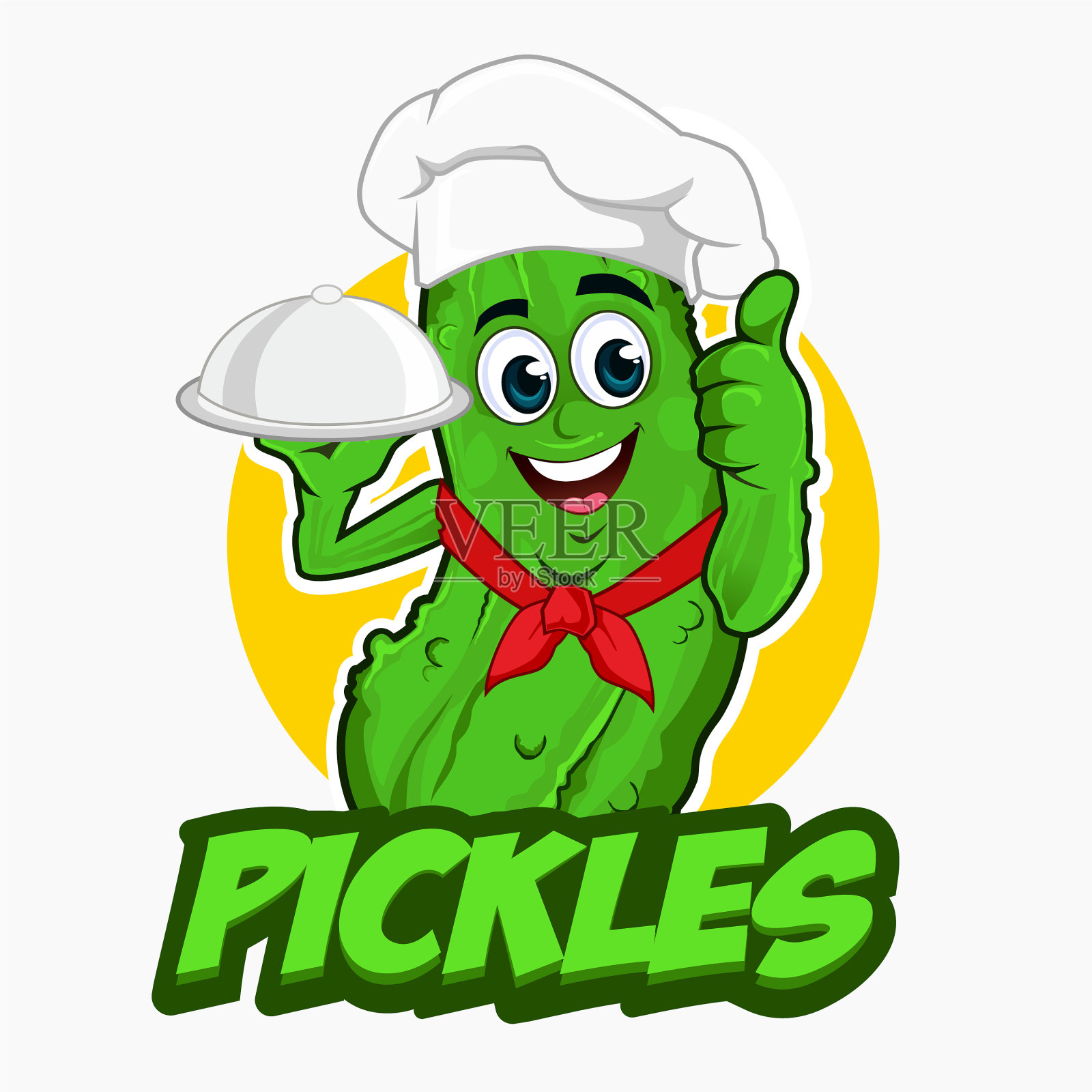 泡菜厨师吉祥物卡通插画图片素材