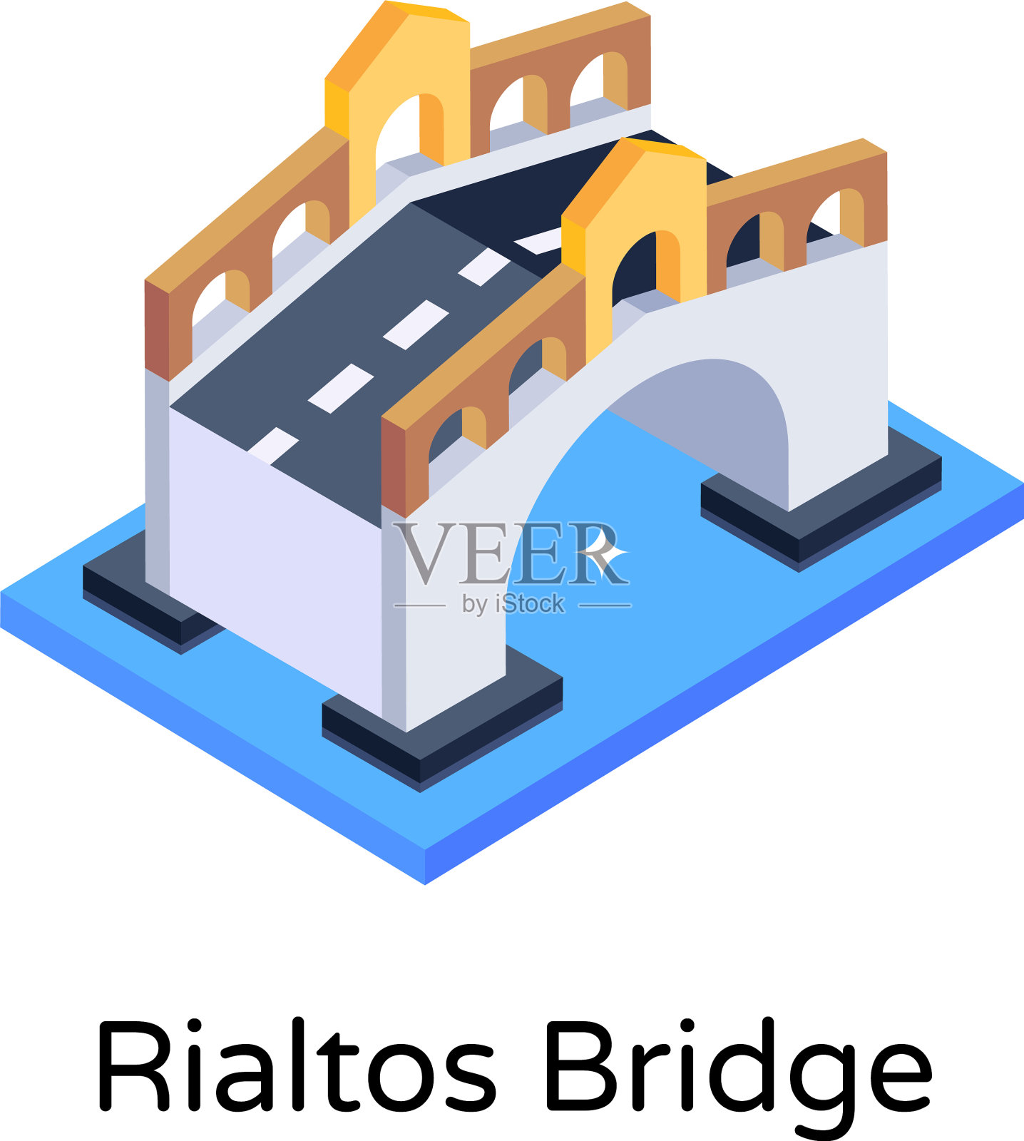 里亚尔托桥插画图片素材