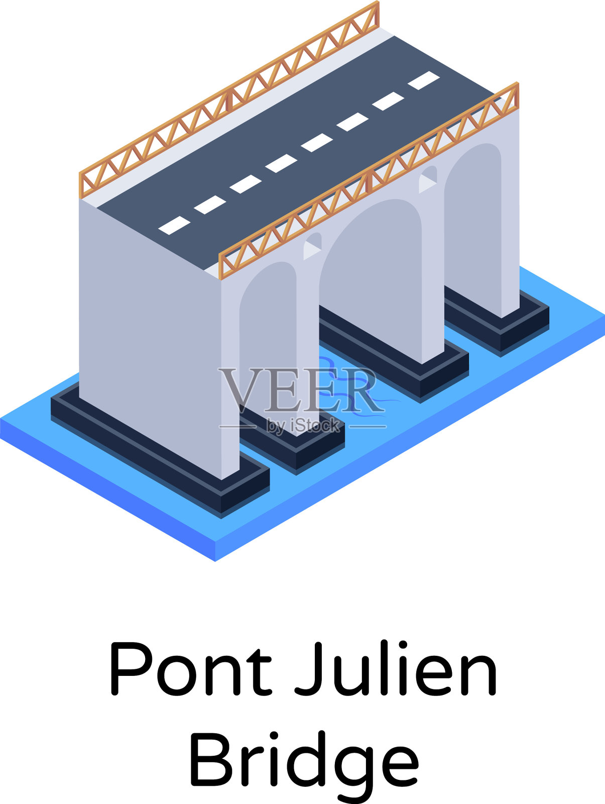 庞特朱利安桥插画图片素材