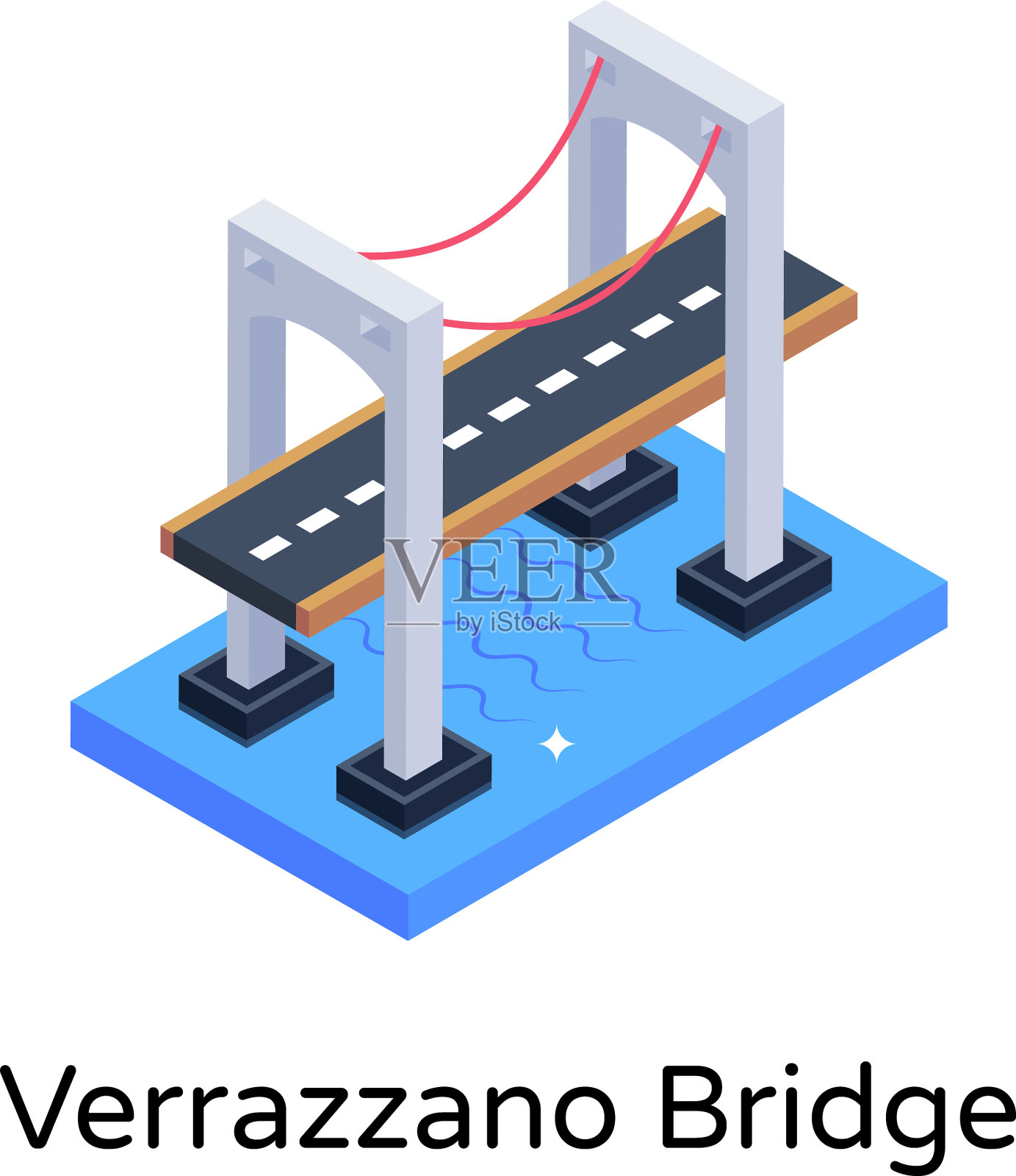 维拉萨诺大桥插画图片素材