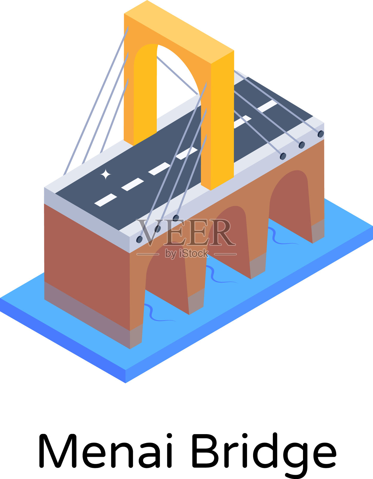 menai桥插画图片素材