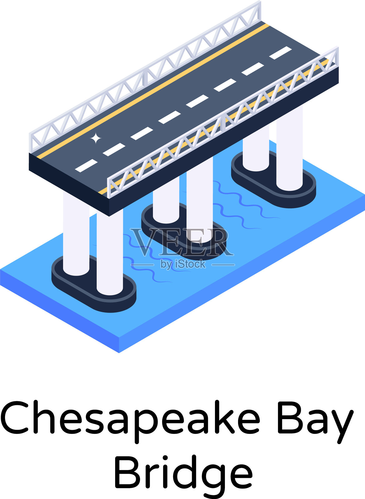 切萨皮克湾大桥插画图片素材