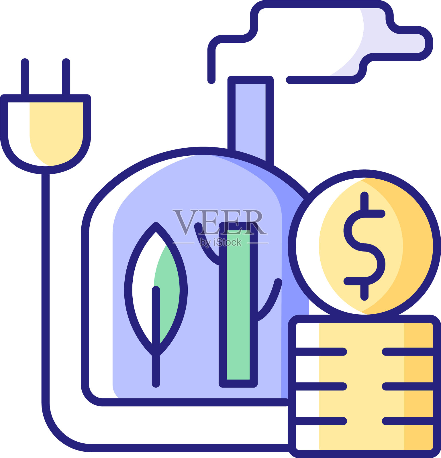 生物质能源价格RGB彩色图标设计元素图片