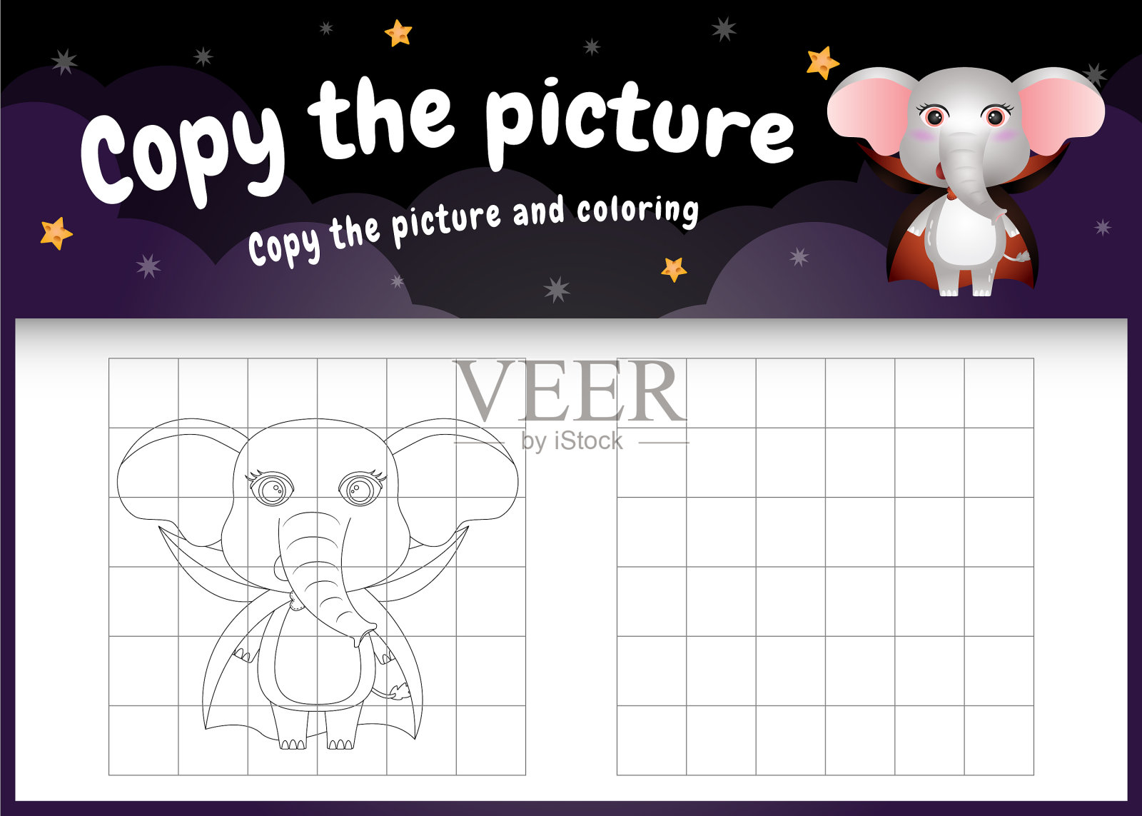 孩子们的游戏和涂色页插画图片素材