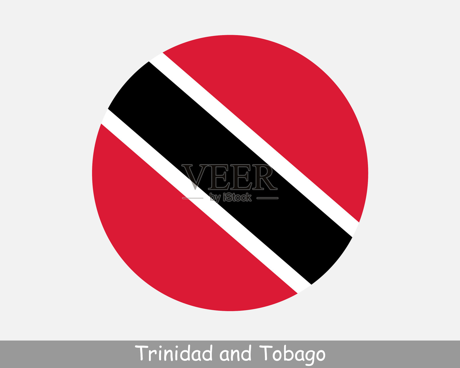 特立尼达和多巴哥圆圆旗插画图片素材