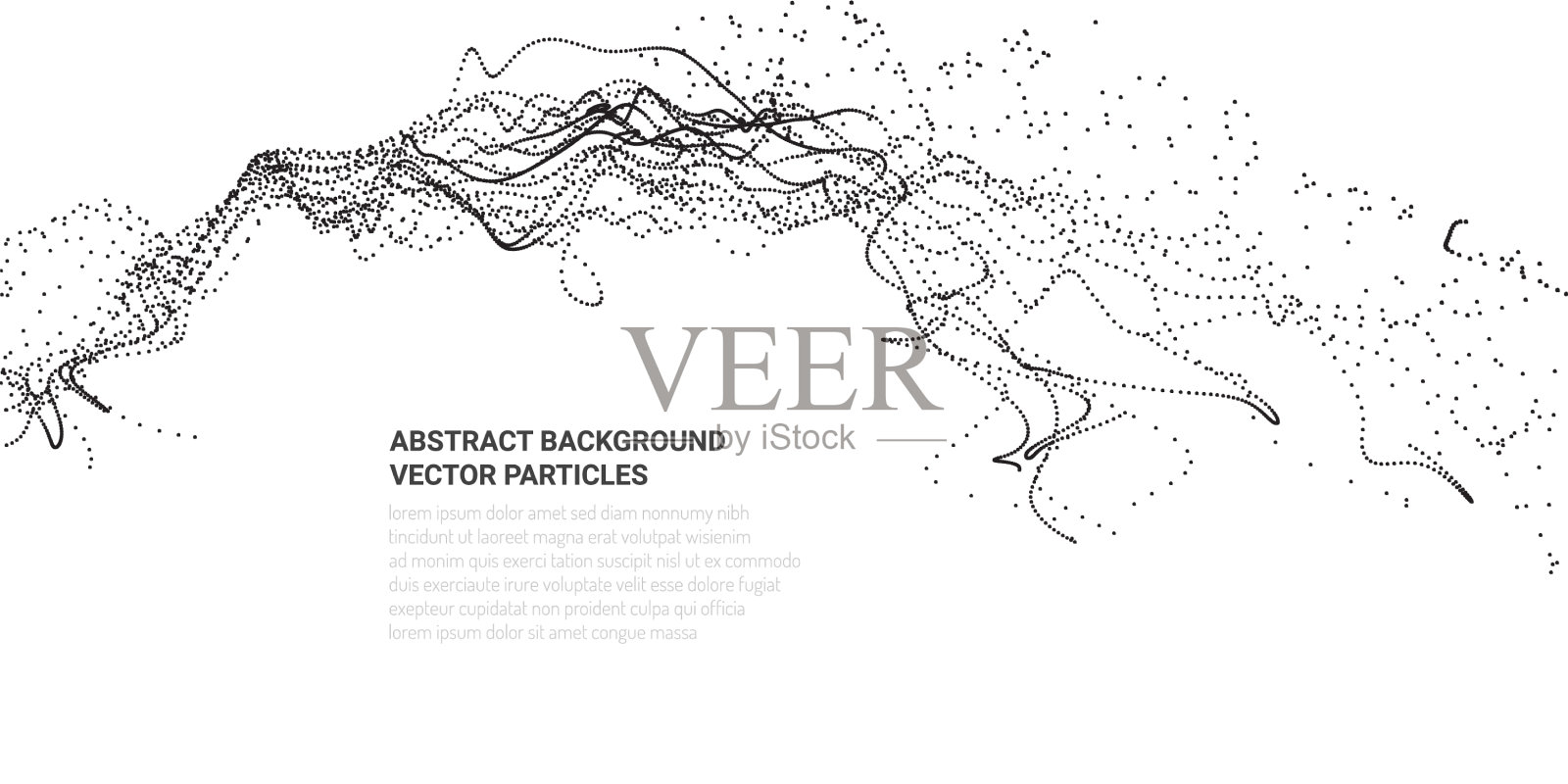 摘要基于颗粒流运动的三维图像插画图片素材