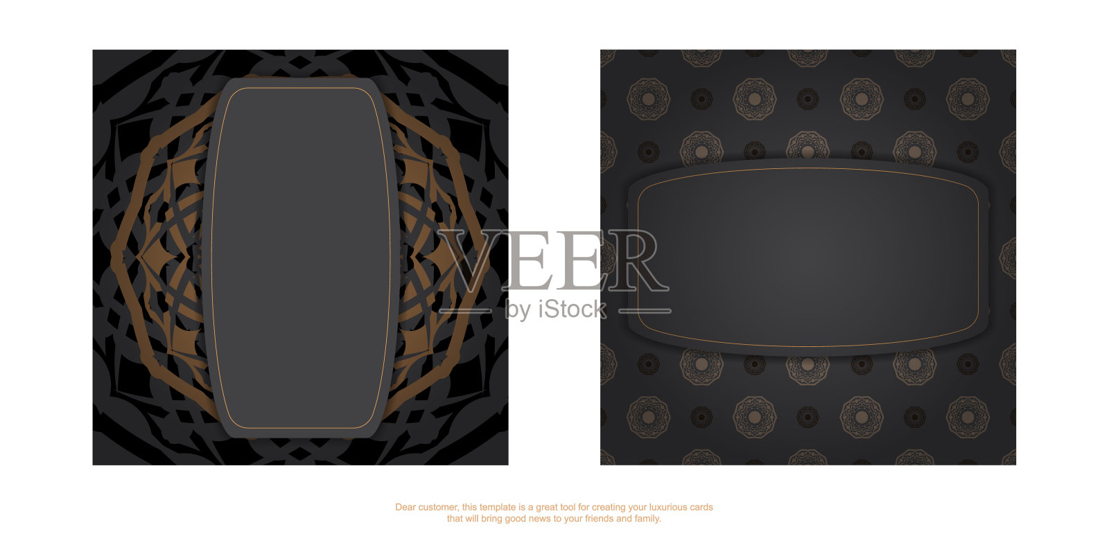 模板印刷设计明信片在灰色与希腊图案。为你的文字和复古饰品准备一个地方的邀请插画图片素材