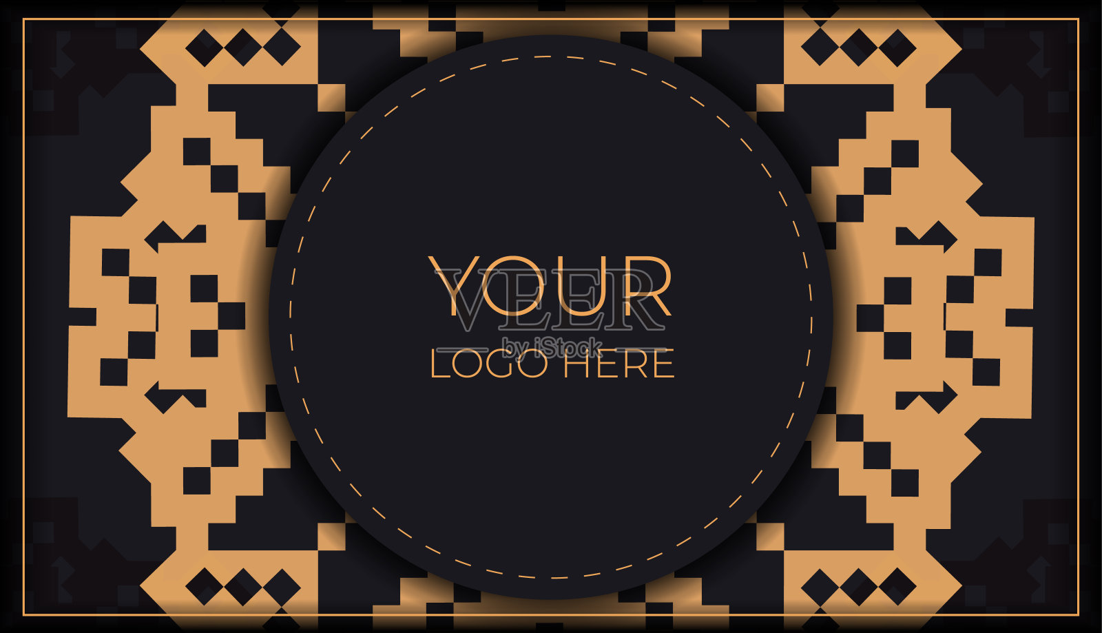 为印刷设计明信片在斯洛文尼亚图案的黑色模板。矢量准备的邀请卡与地方为您的文本和复古饰品插画图片素材