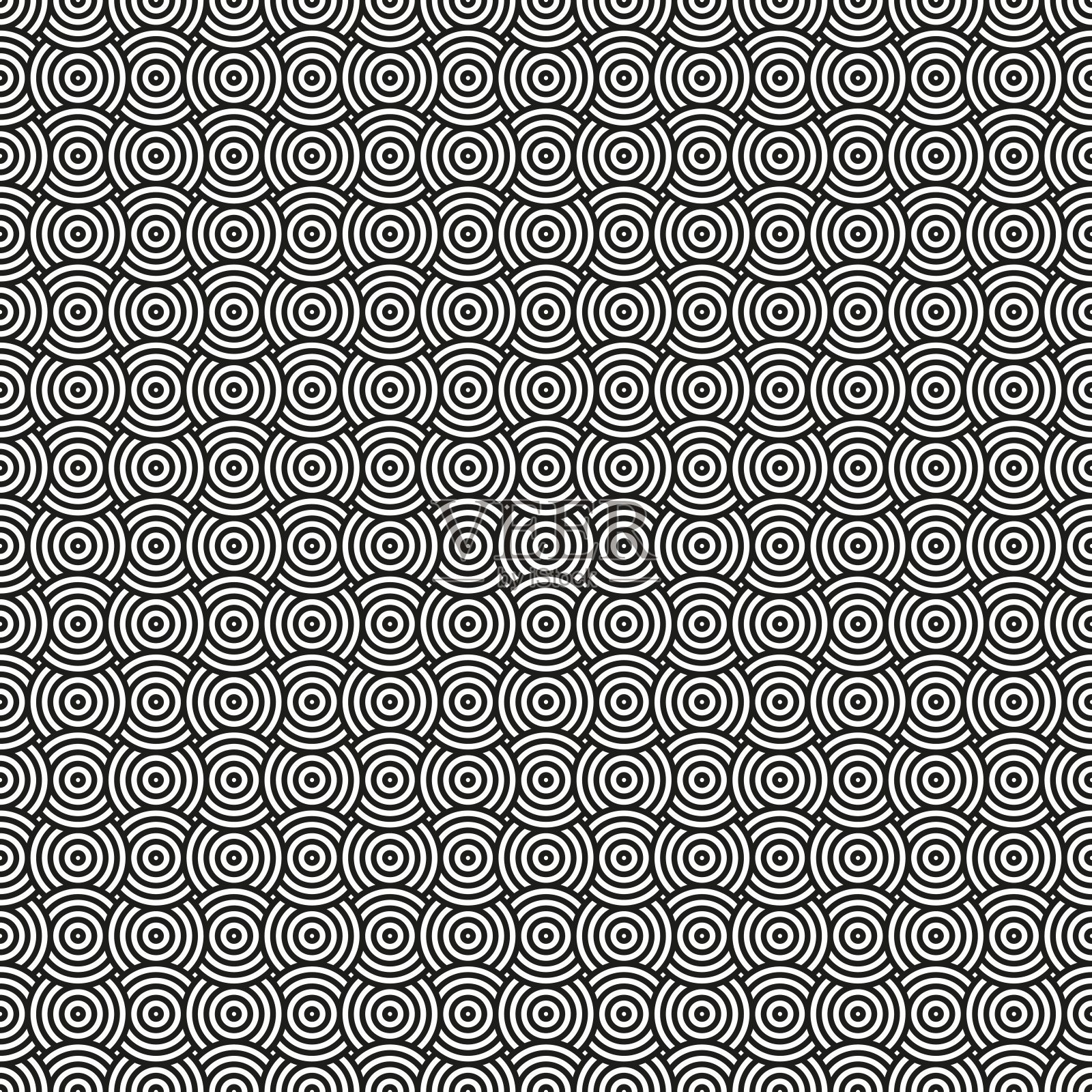 无缝日本圆形图案背景。同心圆模式。插画图片素材