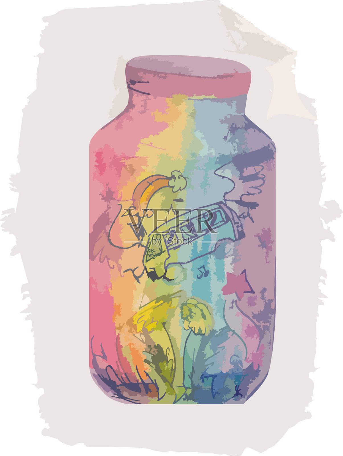 瓶插画图片素材