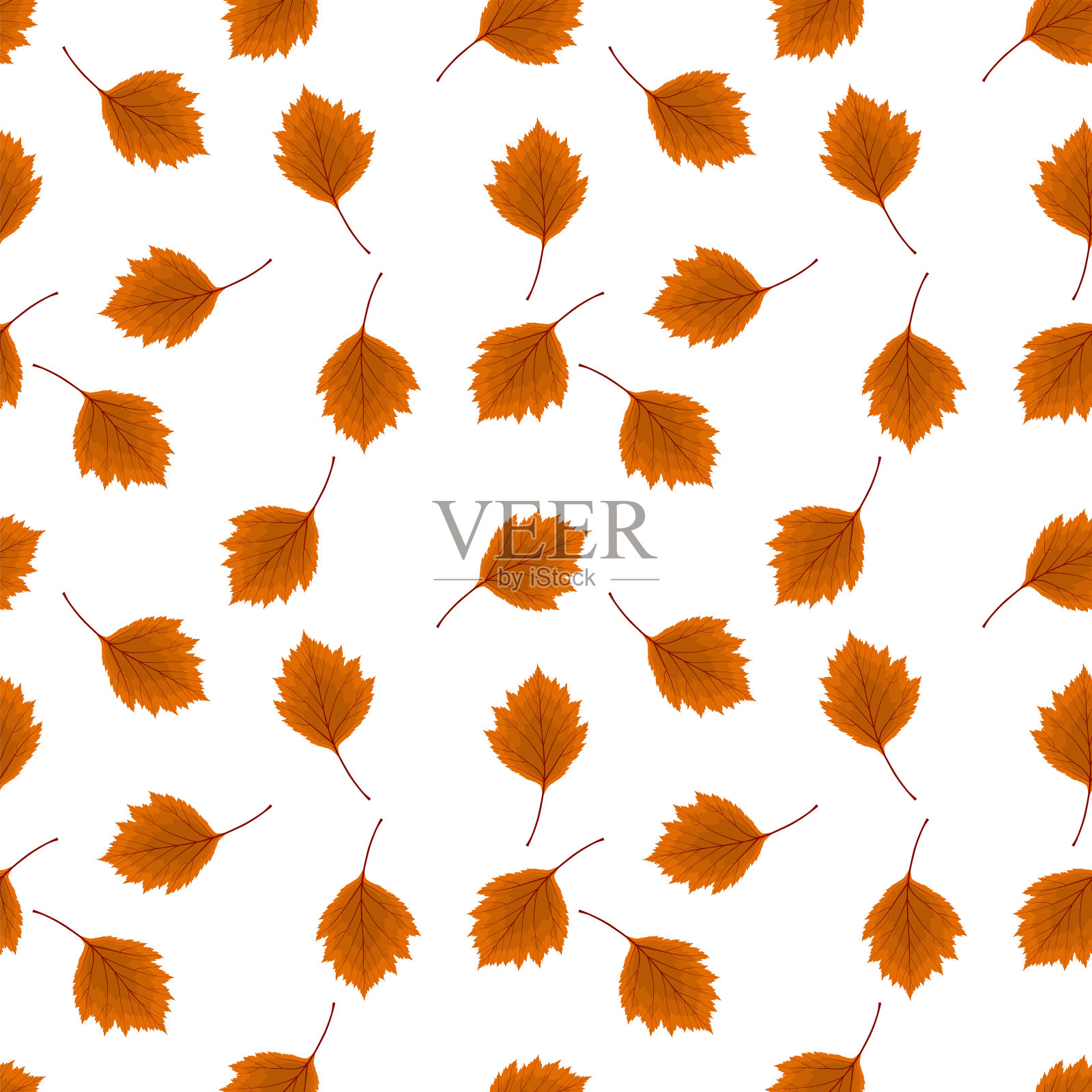 抽象矢量插图秋天的背景与秋天的落叶。无缝模式。EPS10插画图片素材