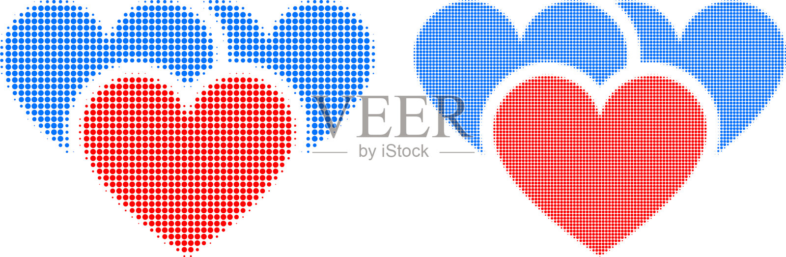 点半色调的爱心图标插画图片素材