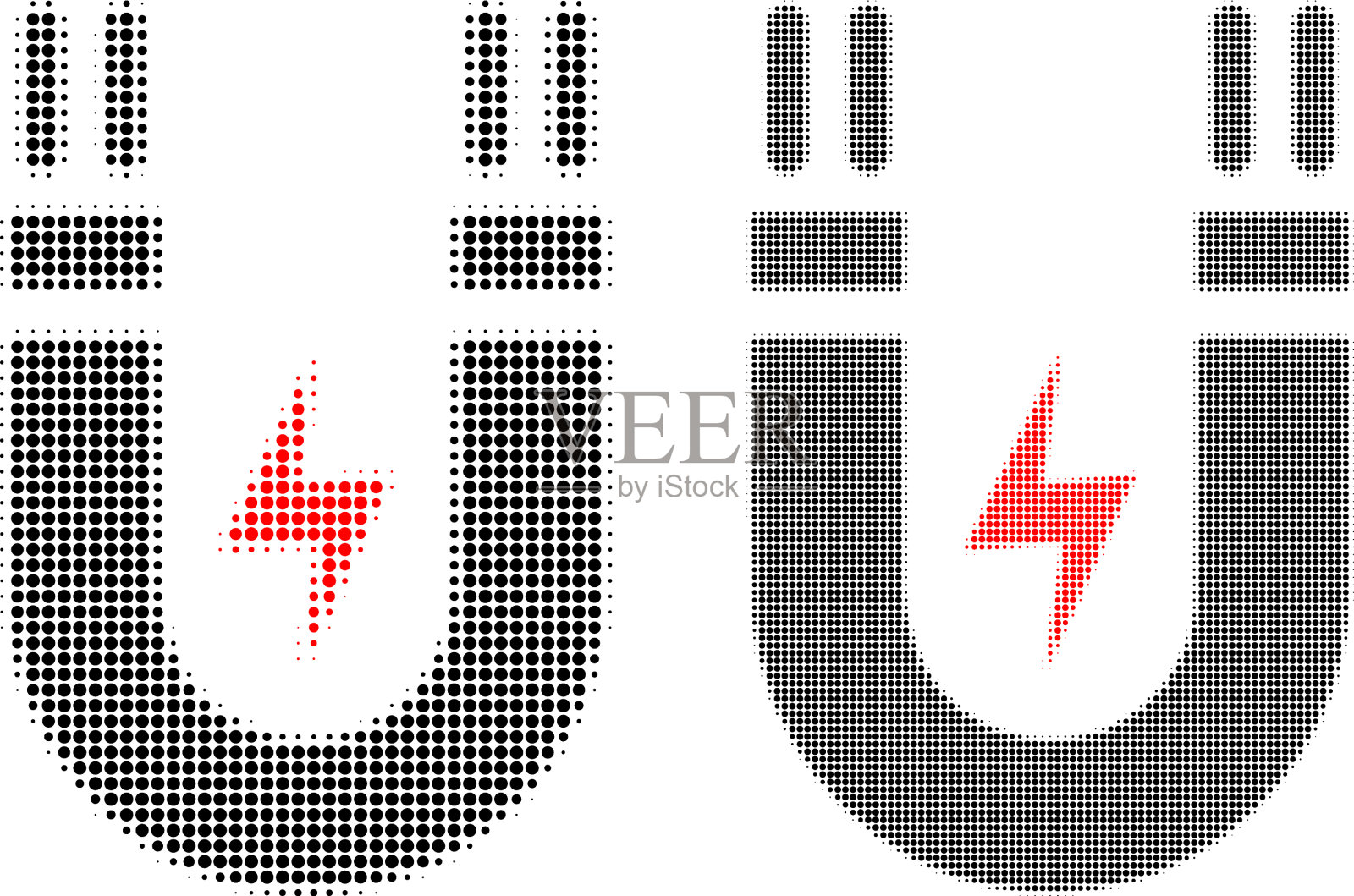 像素半色调磁功率图标图标素材