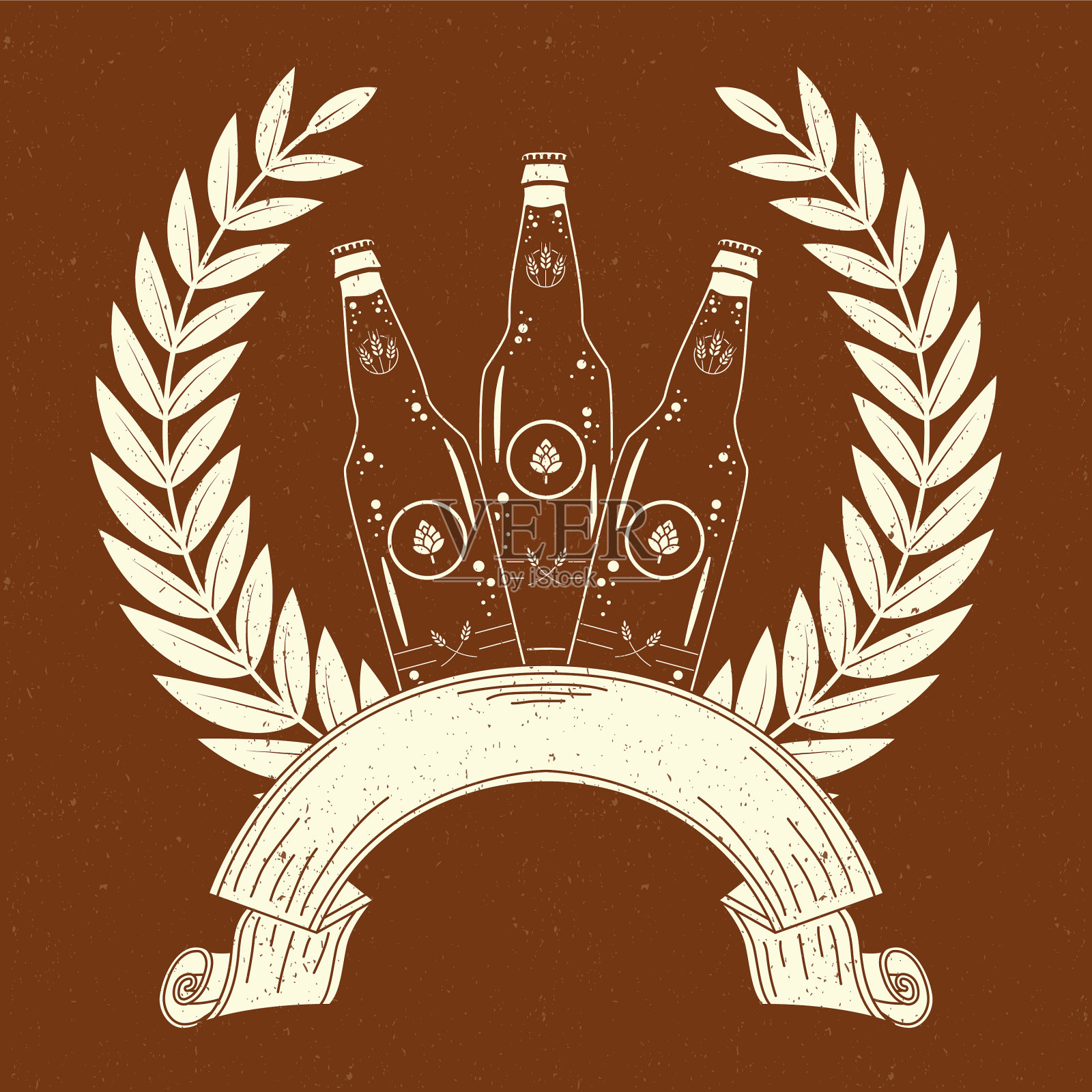 国际啤酒节花环插画图片素材