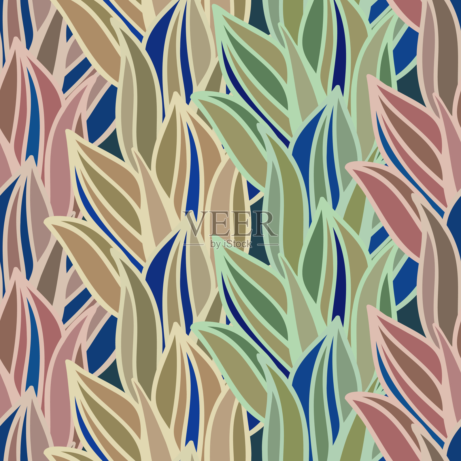 花木花木无缝设计图案插画图片素材