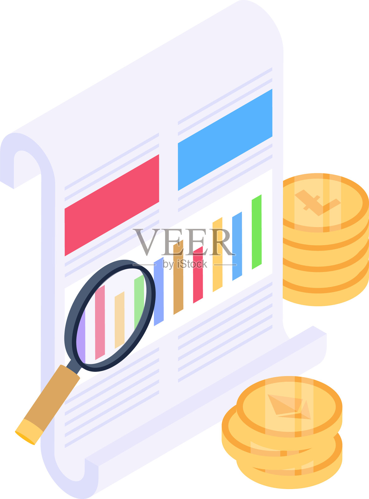 财务分析插画图片素材